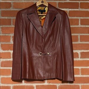 Escada Deep Brown Leather Jacket